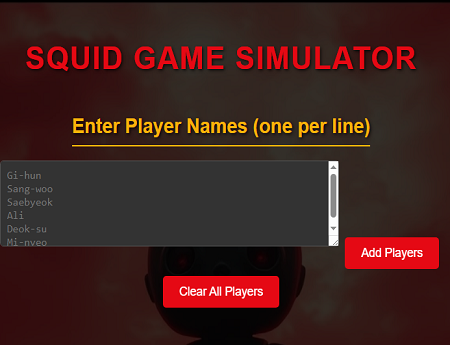 Play Squid Games Simulator online - Action Games browser game thumbnail